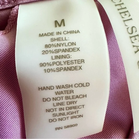 Chealsea and Violet Solid Smocked Bikini TOP ONLY new with tags M mauve mist - Picture 5 of 9